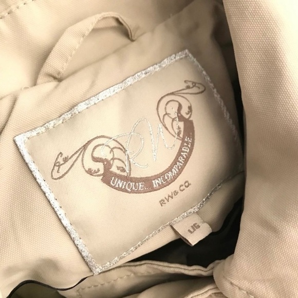 RW&CO . Ptp is 17.5”. Length is 25”. Short Trench Coat - Picture 4 of 6